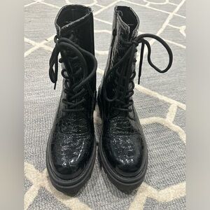 Black combat boots